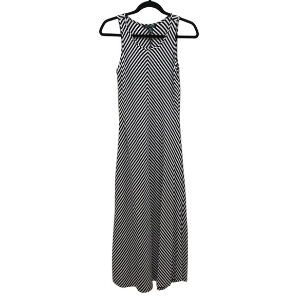 Light Blue And White Stripe Sleeveless Puebla Dress With Blue And White Stitching main image 0